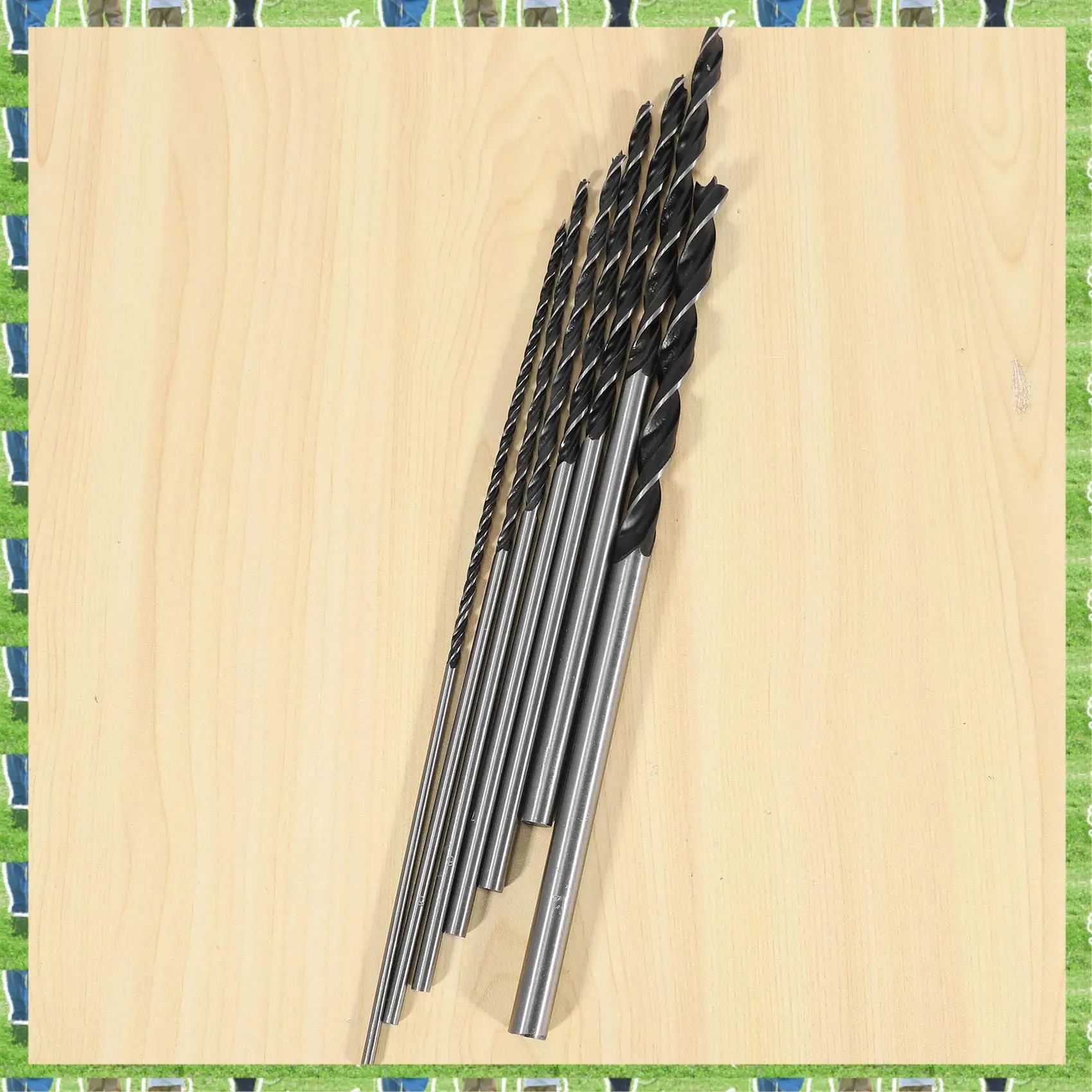 

FTS 7Pc X Long Wood Drill Bit Set 4Mm 5Mm 6Mm 7Mm 8Mm 10Mm 12Mm X 300Mm Brad Point