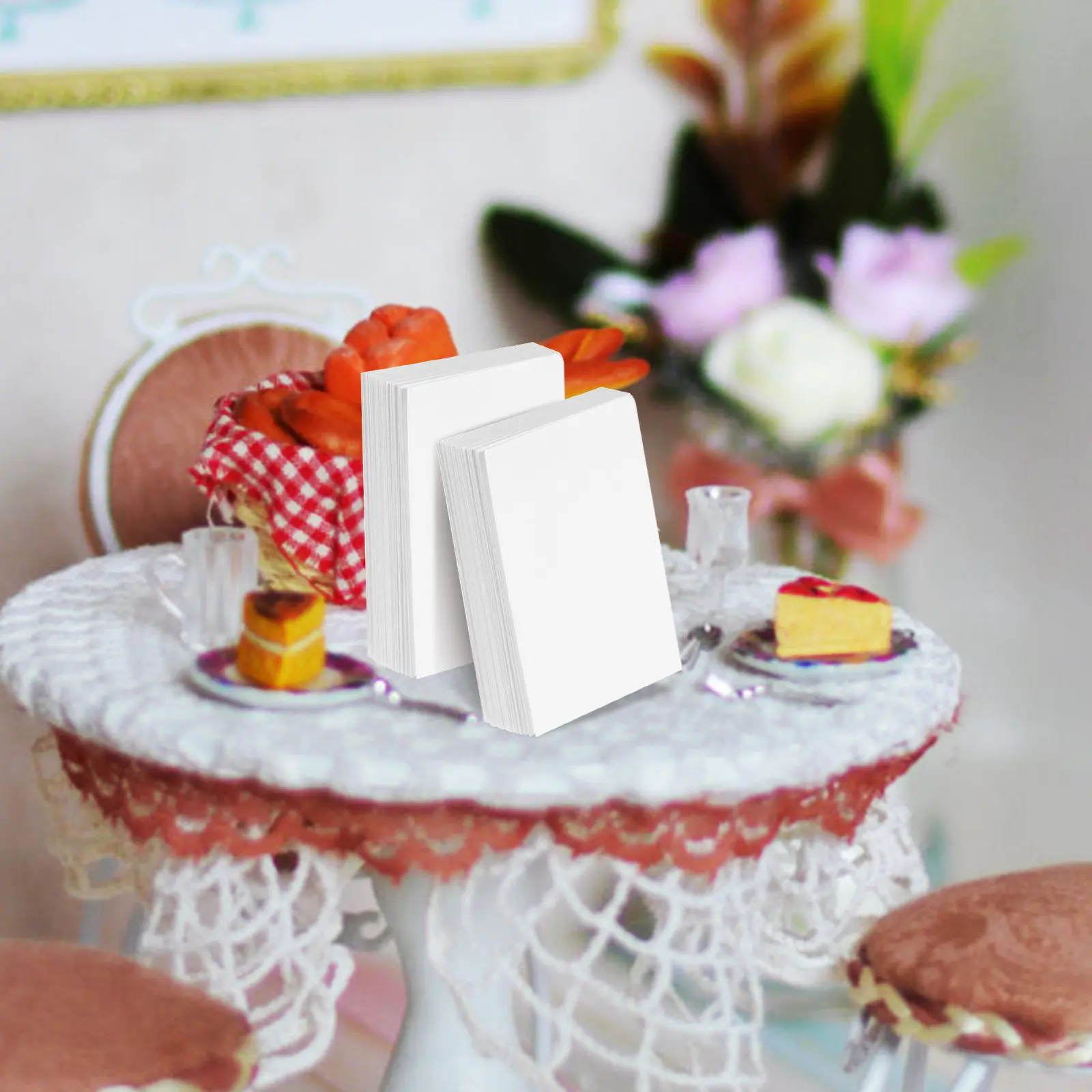 

50Pcs Miniature Books Blank Notebooks Mini Writing Notepad Tiny Mini Pocket Notebook Dollhouse Decor Crafts Tiny