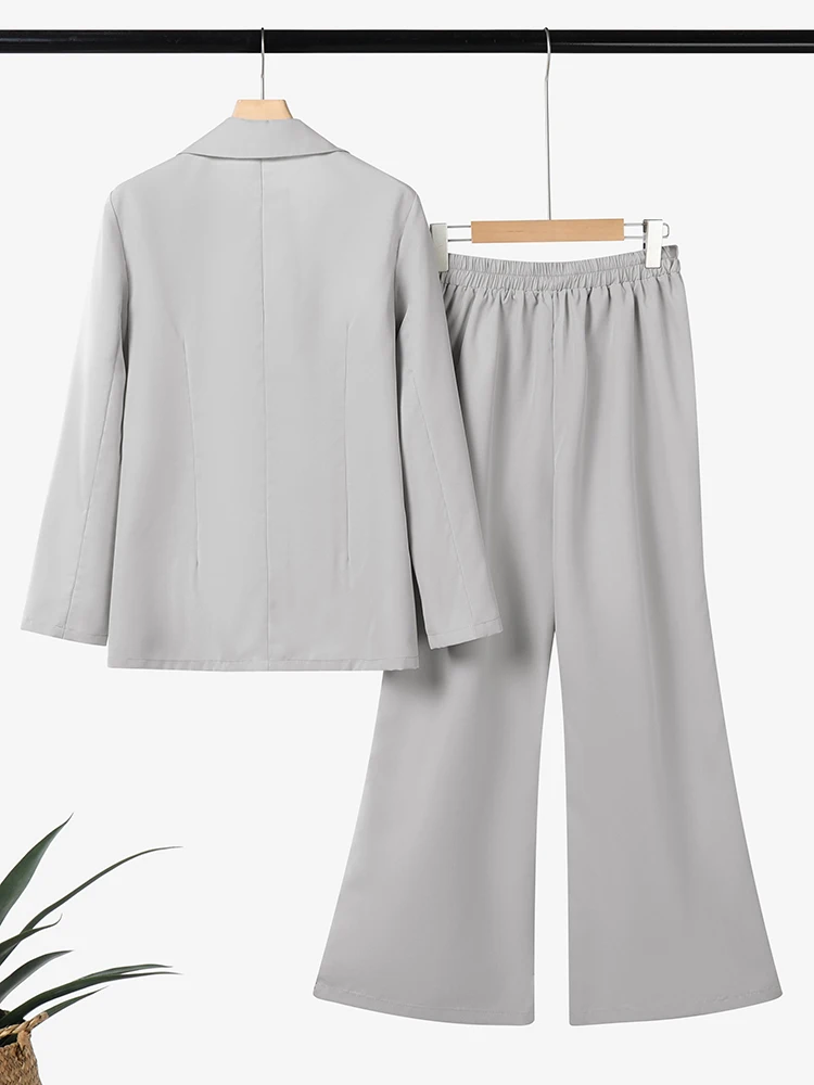 2025年 ザンゼア オフィス ツーピースセット 秋 レディース エレガント 長袖 ブレザー コート パンツセット ファッション 無地 OL 仕事着 セットアップ