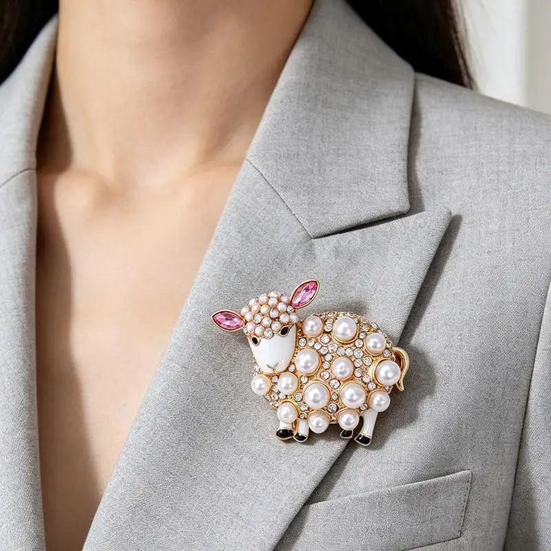 Classic Alloy Sheep Brooches For Women Unisex Animal Pins Casual Party Jewelry Accessories Gifts Decoration