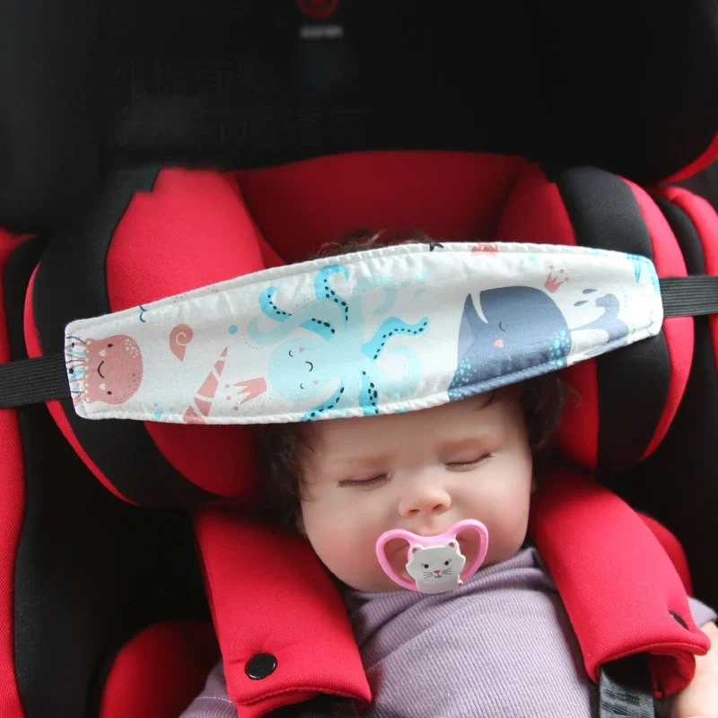 Baby Carseat Head Support Adjustable Infant Stroller Neck Relief Strap Pillow Fastening Belt Headrest  Toddler Sleep Positioner