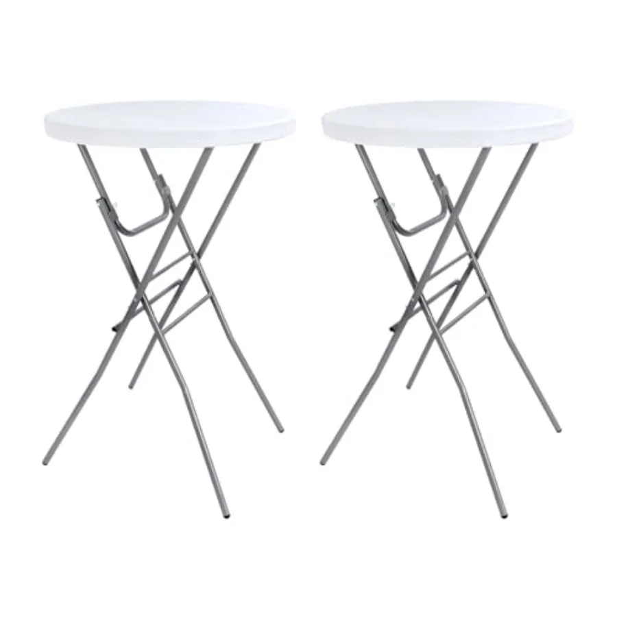 Cocktail Table 28in Folding Round High Top Indoor Outdoor with Removable Legs Tall Bistro Foldable Bar Height Table for Parties