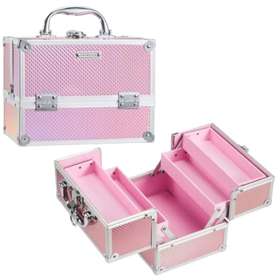 

Makeup Train Case 8.85 Inch Portable Makeup Case Organizer Cosmetic Box Make Up Box Makeup Organizer Cosmetic Storage Cases wit