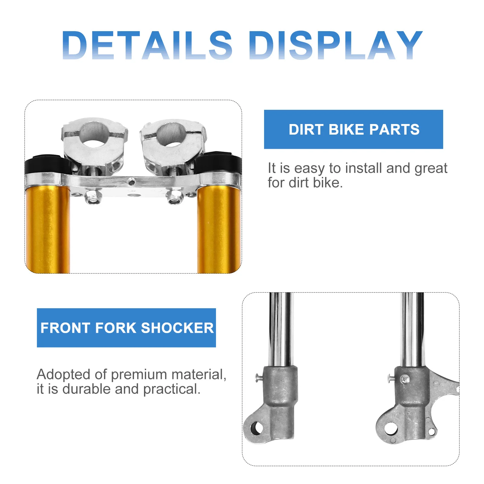 

VICASKY 21.6inch Motorcycle Front Shock Absorber Inverted Forks Suspension for Dirt Clamp