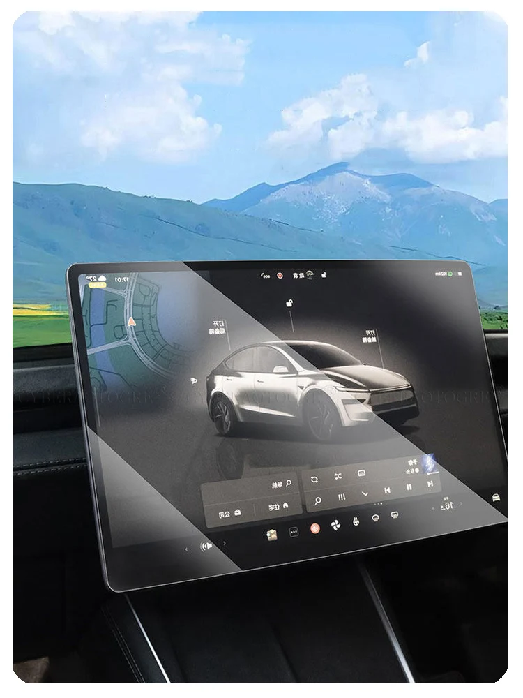 Für Tesla Model Y Juniper & Model 3 Highland 16 Zoll Gehärteter Glas-Bildschirmschutz 15,4 Zoll Mittelkonsolen-Schutzabdeckung – Detail 4