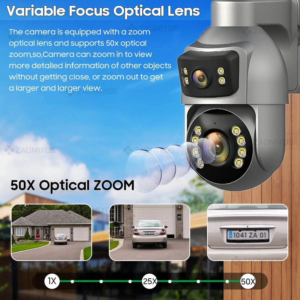8MP icsee Outdoor Surveillance Solar Camera 50X Optical 4g Sim Wireless Home Security PTZ  Auto Tracking CCTV IP Cams AOV 24/7 image 4