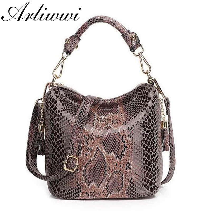 Women's PU Leather Luxury Handbags Women Shiny Embossed Coating Bucket Shoulder Bags Fashion New