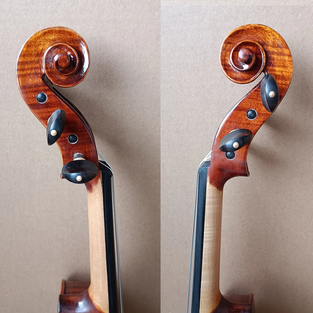 Flamed Maple Handmade violin With Deep Tone! violino profissional 4/4 3/4 1/2 1/4 바이올린 كمان Good Flamed Violin Free Case And Bow