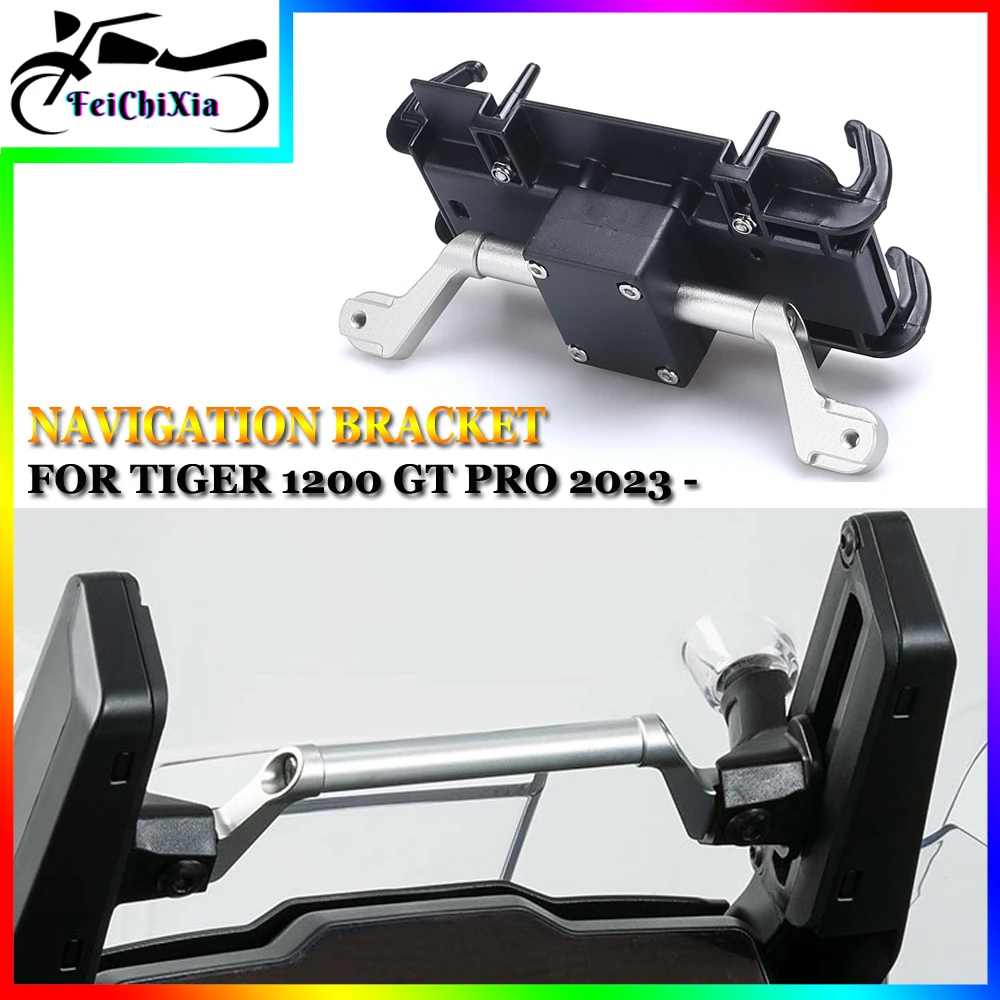 

For TIGER 1200 GT PRO Tiger1200 gt pro TIGER1200 2023 Motorcycle Navigation Holder Support Rod Mobile Phone Stand Bracket Kit