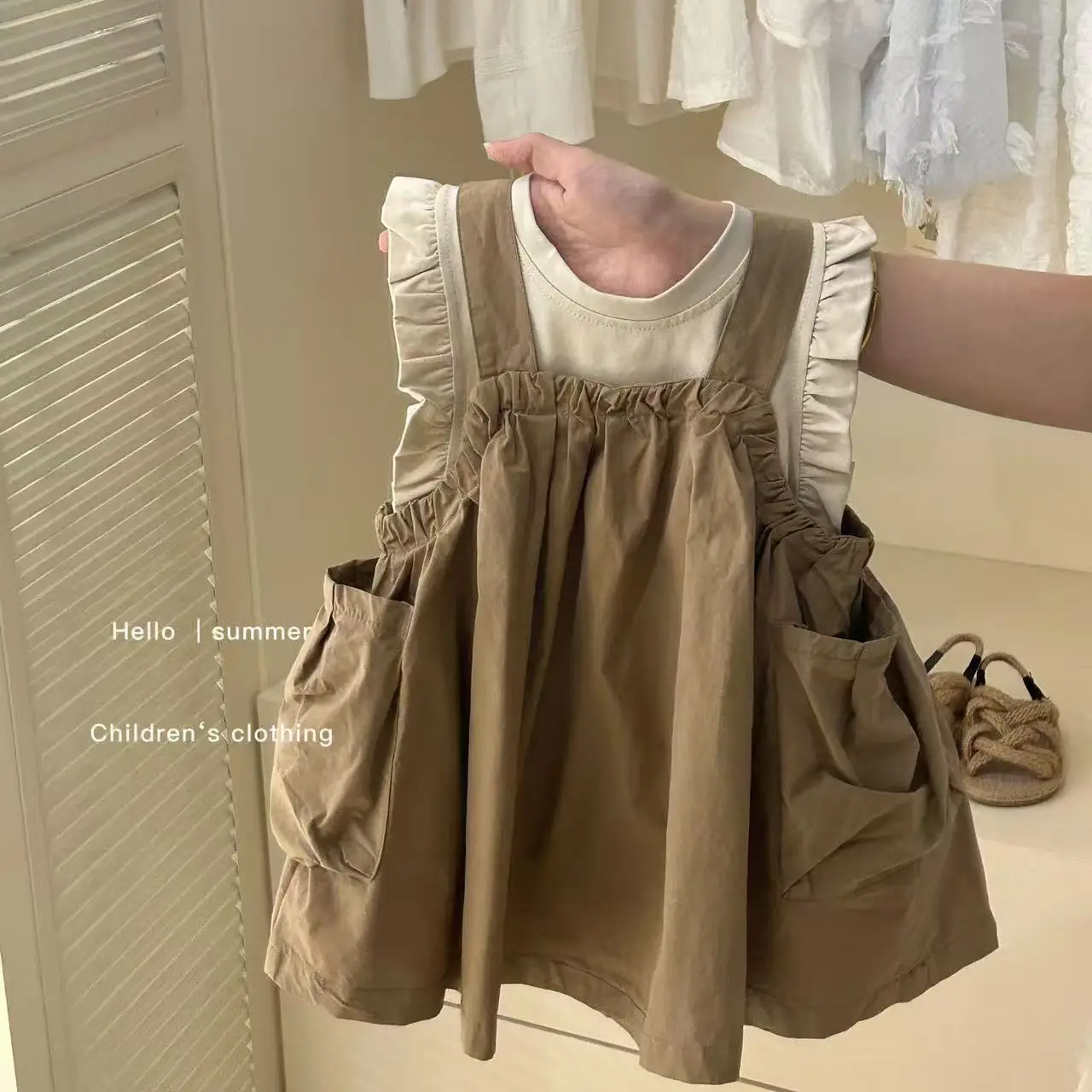 

2-7 Years Baby Girls Summer Clothing Set T-Shirts Tops+bags Slip Dress Kids Fashion Children Birthday Korean Clothes 90-140cm
