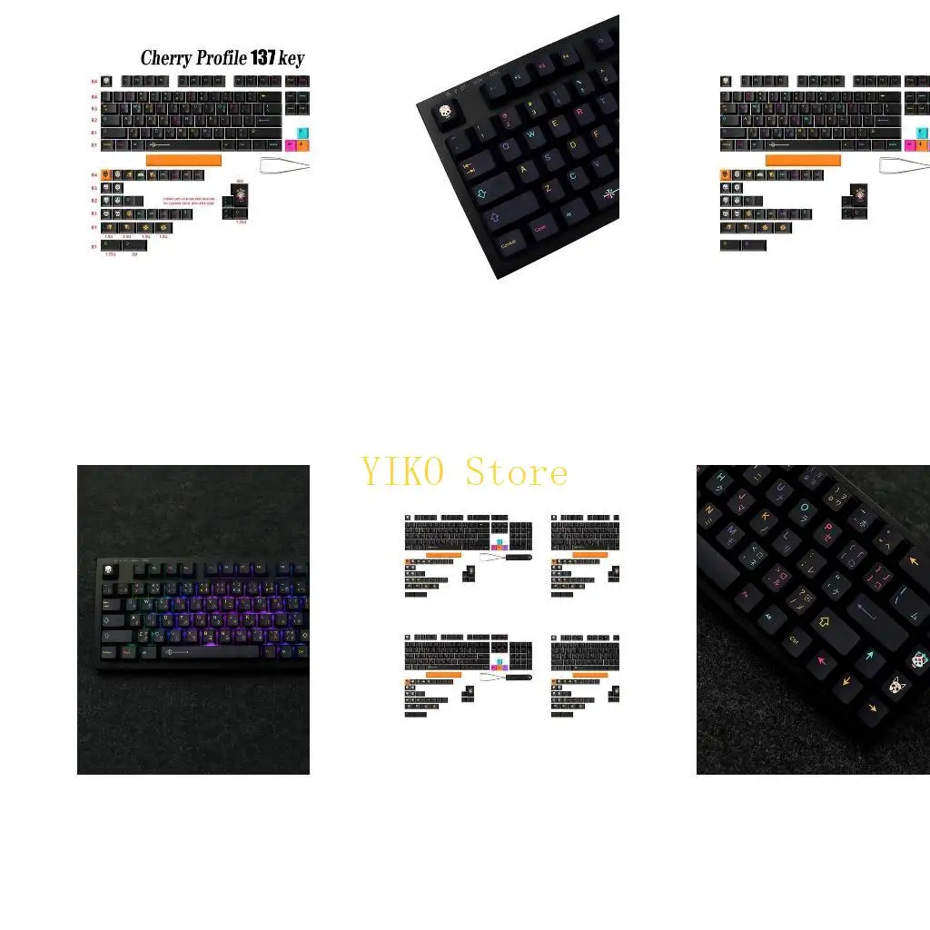 

K32C толстые колпачки для клавиш из пбт, 137 клавиш, набор клавиш CherryProfile для механической клавиатуры,