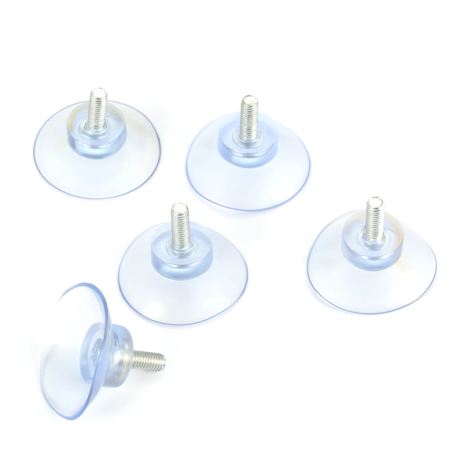 5Pcs M5 Screw Rubber Suction Cup Transparent Sucker Plastic Hooks Screw Wall Rack for Glass Table Tops Storage Tool M5*13mm*38mm