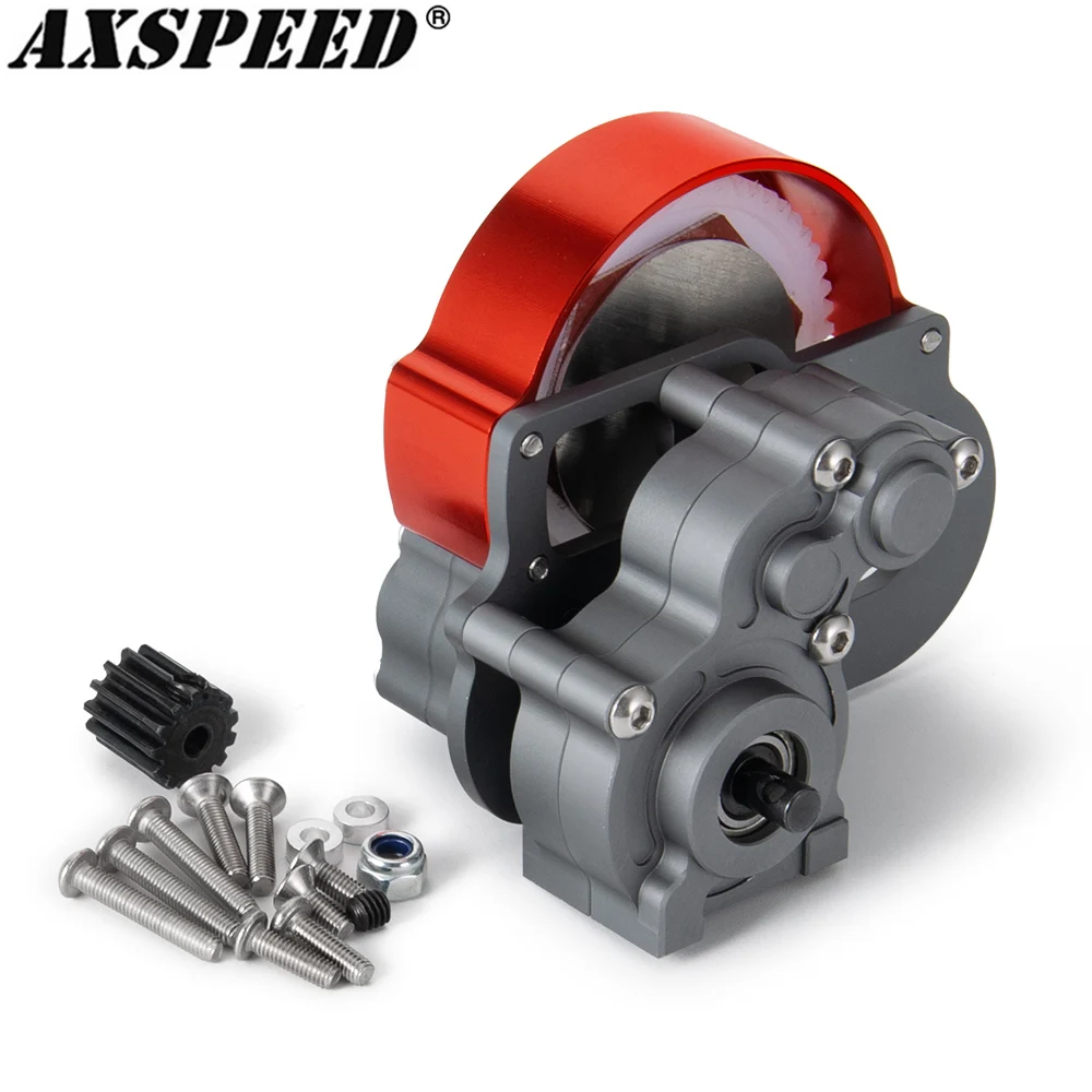 AXSPEED Metal Reverse Transmission Case Gearbox for 1/10 RC Crawler Car Axial SCX10 TFL Upgrade Parts