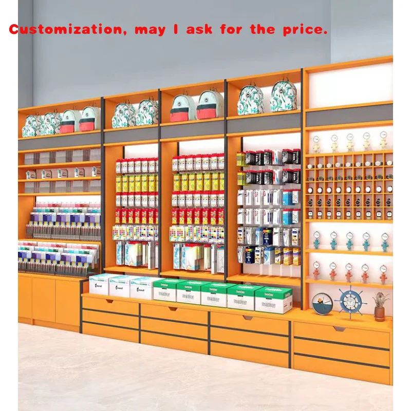 custom.Modern Style Wood and Metal Display Stand with LED Light Customizable Size Vintage Look Retail Use Cheap Factory Price