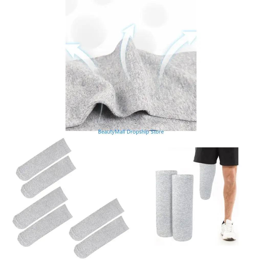 40JD Five Pack Prosthetic Sock Sleeves, Soft Cotton Stump Liners in Gray