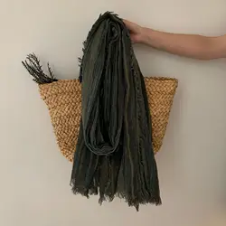 Sciarpa da uomo a righe tie-dye in cotone e lino Autunno Inverno Sciarpe da uomo calde Nappa Scialle lungo Accessori maschili Bufanda Wraps