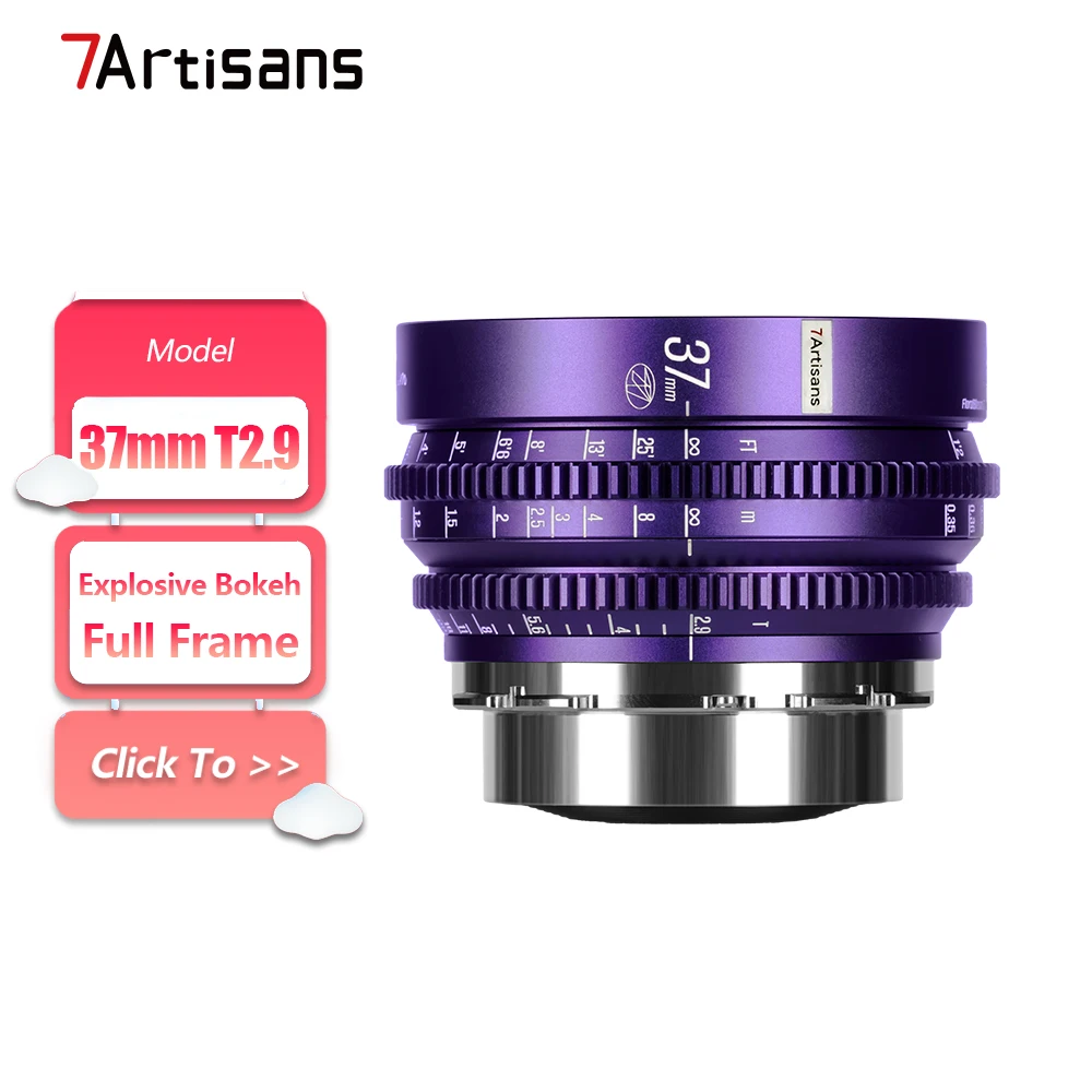 

Объектив 7artisans 37mm T2.9 Full Frame с большой апертурой, стандартный, с ручной фокусировкой, для гуманитарной фотографии, с креплением PL.