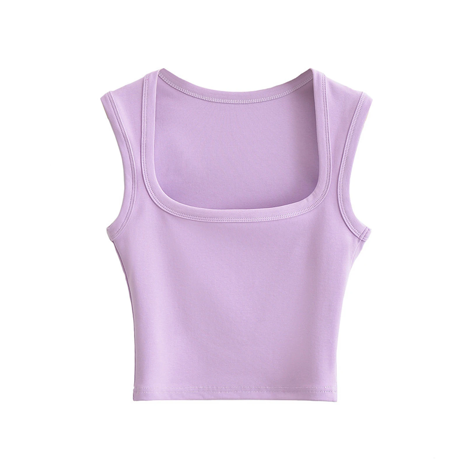 Womens Summer Sexy Sleeveless Top Acrylic Fiber Casual Basic Crop Tank Top for Casual Workout Club Party School