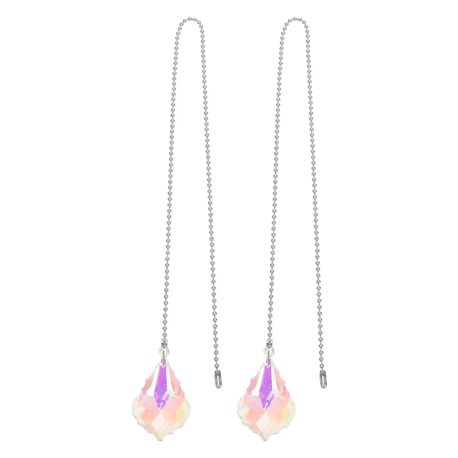

2Pcs Crystal Pendant Hanging Decor for Chandelier Lamp Fan Indoor Outdoor Window Door Curtain Romantic Warm Ambience Light