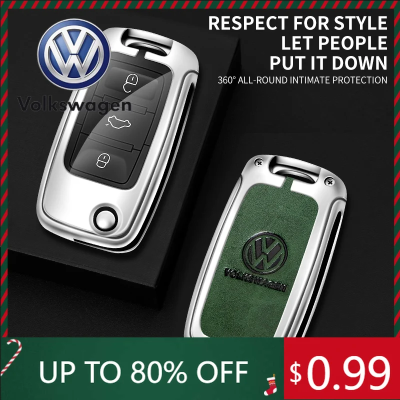 

Кожаный чехол-накладка для автомобильного ключа VW Volkswagen Jetta MK5 Golf, полная защита, для VW Volkswagen Polo Tiguan Passat Golf J