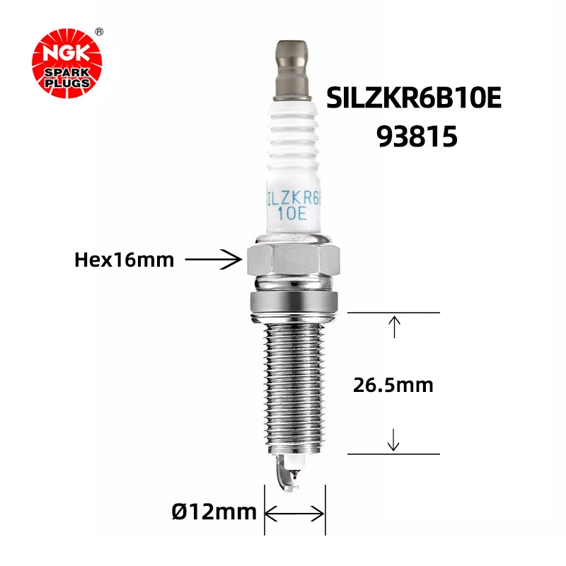 NGK Iridium Platinum Spark Plug SILZKR6B10E 93815 is suitable for Kia K2 Freddy Long Motor Rena（4PCS)