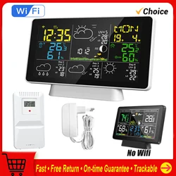 WiFi Color Screen Smart Weather Station Temperature and Humidity Meter 4-Day Weather Forecast Atmospheric Pressure Weather Clock