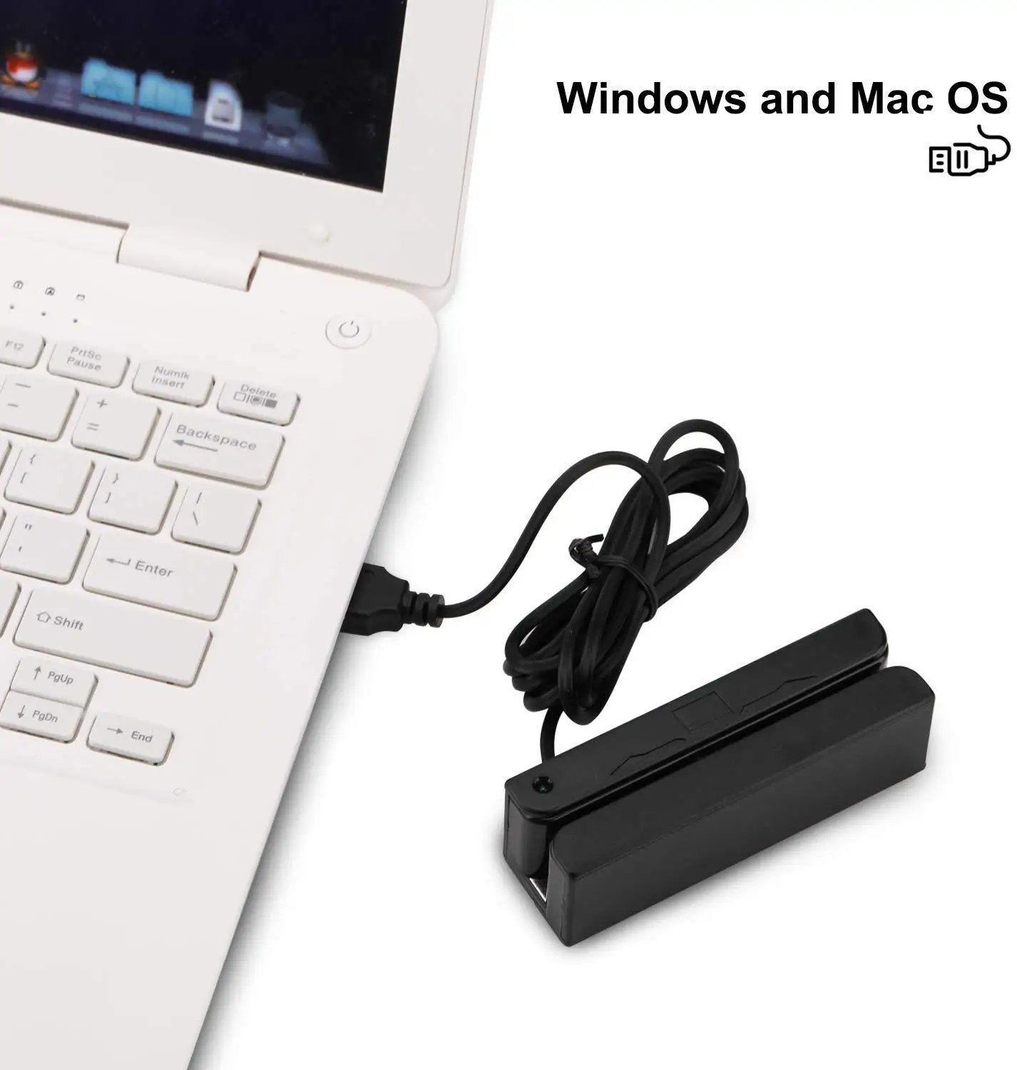 USB Swipe Mini Card Reader 3 Tracks for POS System Cashier Register Quickbook