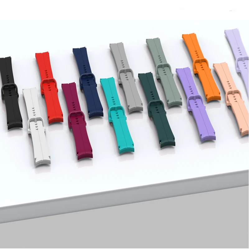 สายซิลิโคนสำหรับ Samsung Galaxy Watch 47 6 5 4 40มม. 44มม. 45มม. สายรัดข้อมือโค้งไร้รอยต่อสำหรับนาฬิกา6 4คลาสสิก47มม. 46มม. 42มม.