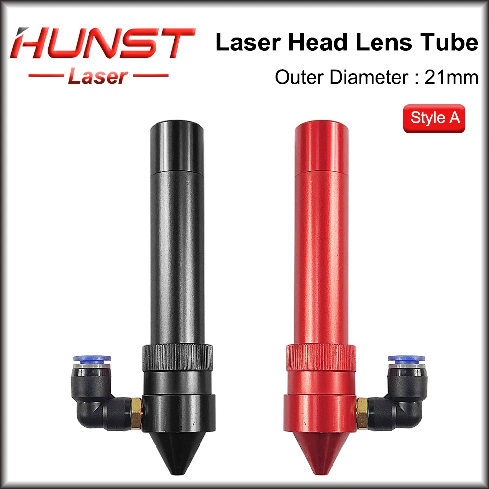 HUNST CO2 Laser Head Lens Tube + Air Nozzle Outer Diameter 21mm for Lens Dia.20 FL 50.8/63.5mm for CO2 Laser Cutting Machine