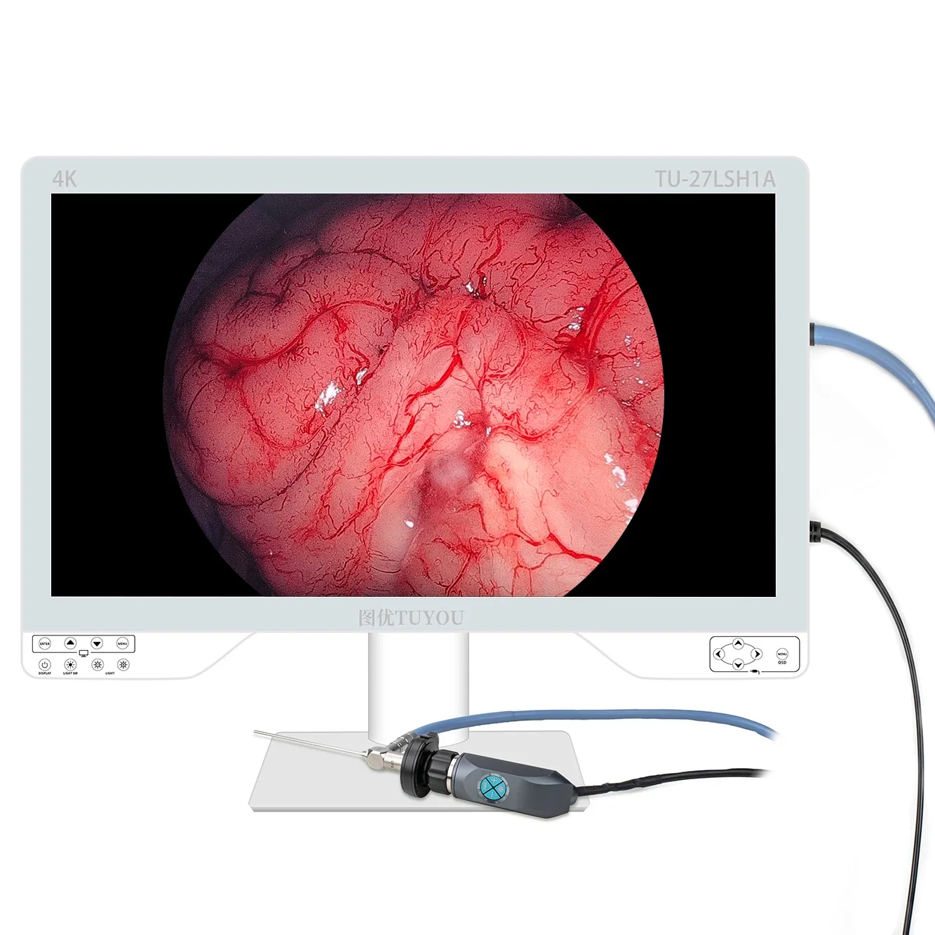 Tuyou 4K 3 in 1 Integrated 27 Inch monito endoscop Medical Video System with 100w Light Source For Laparoscope