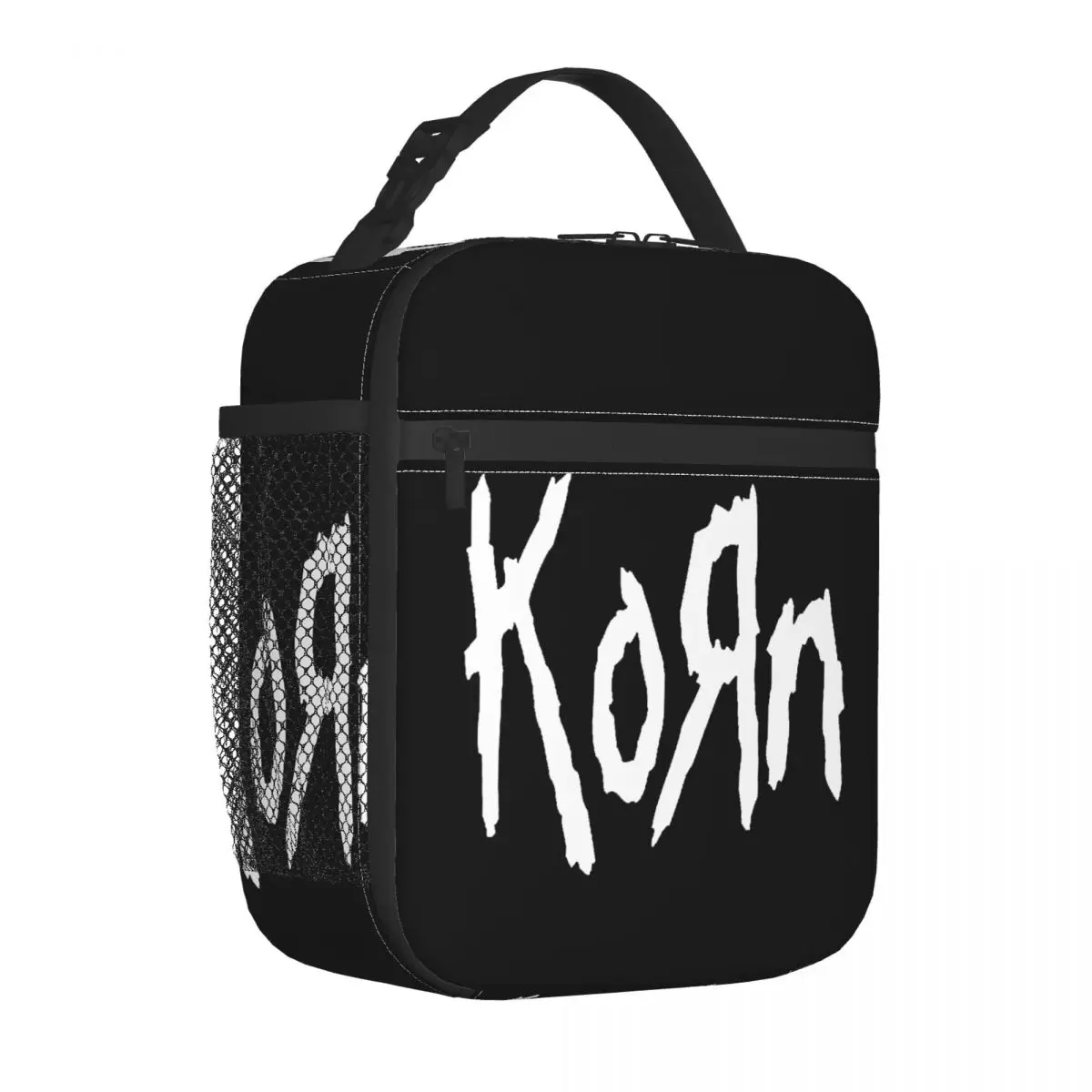 Korns Logo And Symbol Insulated Lunch Tote Bag for Women Rock Band Portable Thermal Cooler Food Lunch Box Outdoor Camping Travel