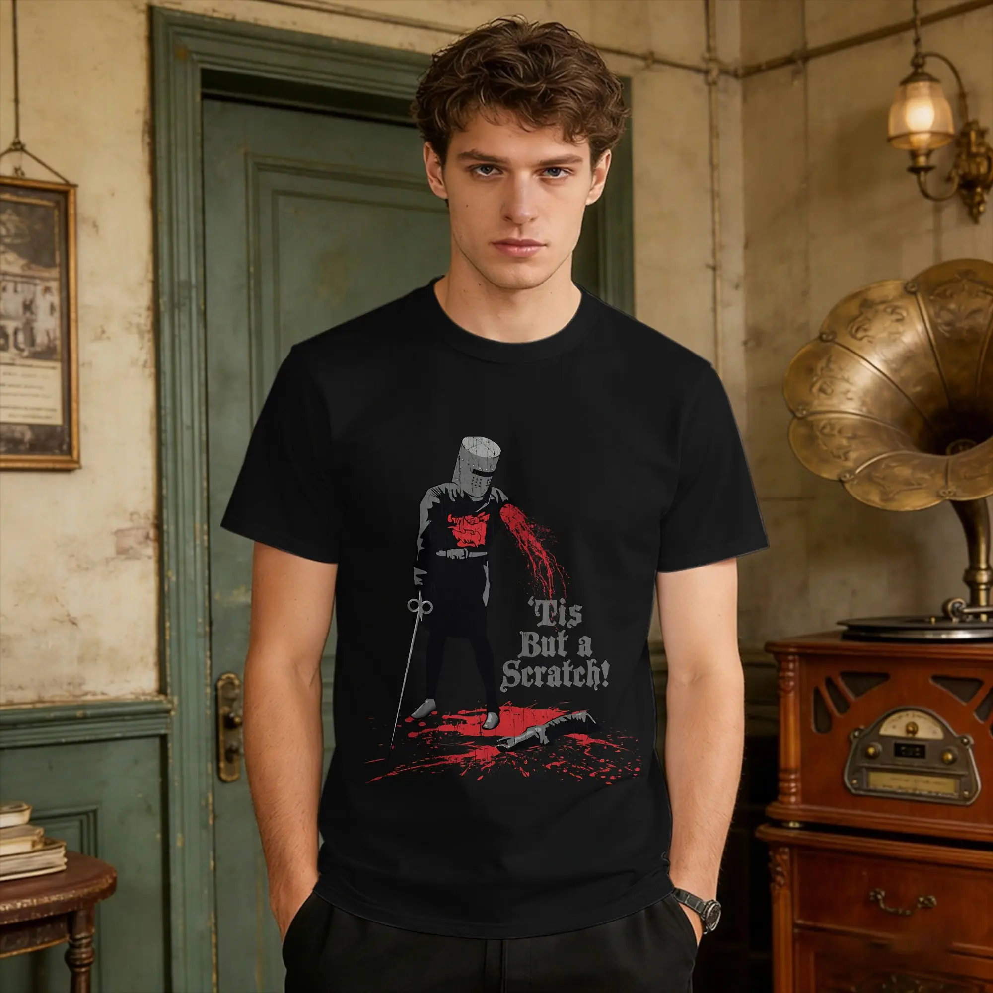 Tis But A Scratch!  Cotton T-Shirt For Man Summer  Funny T-Shirts Hipster Tee Shirt Oversized Custom Logo Tops