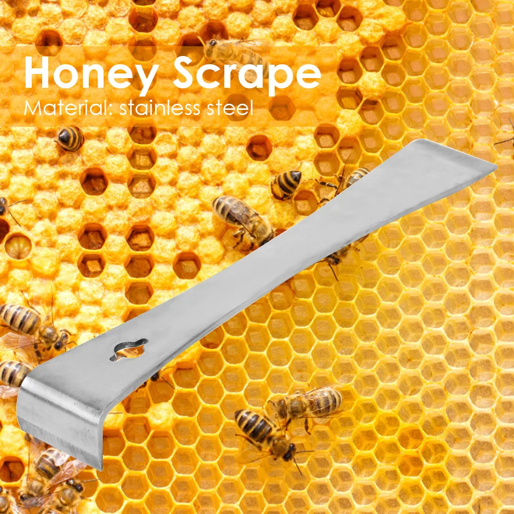 

Stainless Steel Hive Bee Scraper Multifunctional Portable Separate Honeycomb Box with Hook Equipment Honey Knife Beekeeping Tool