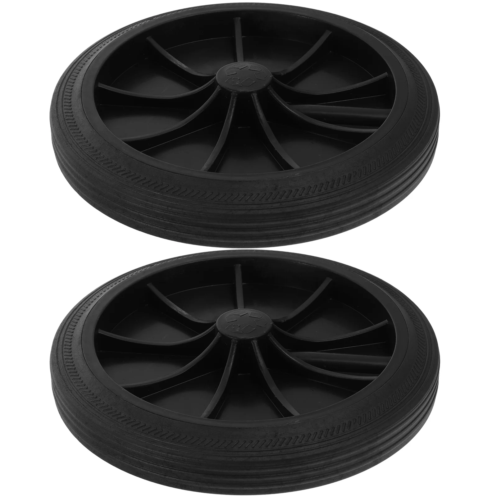 2 Pcs Truck Trash Can Spare Parts Waste Accessories Supplies Plastic Wheels Black Sanitation