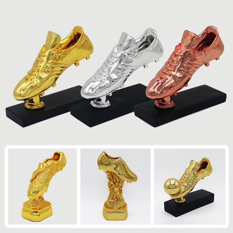 ￥#Golden Boot Football Trophy Resin Crafts New Player Shooter Award for Club Bar Decorations Engraved Player Souvenir