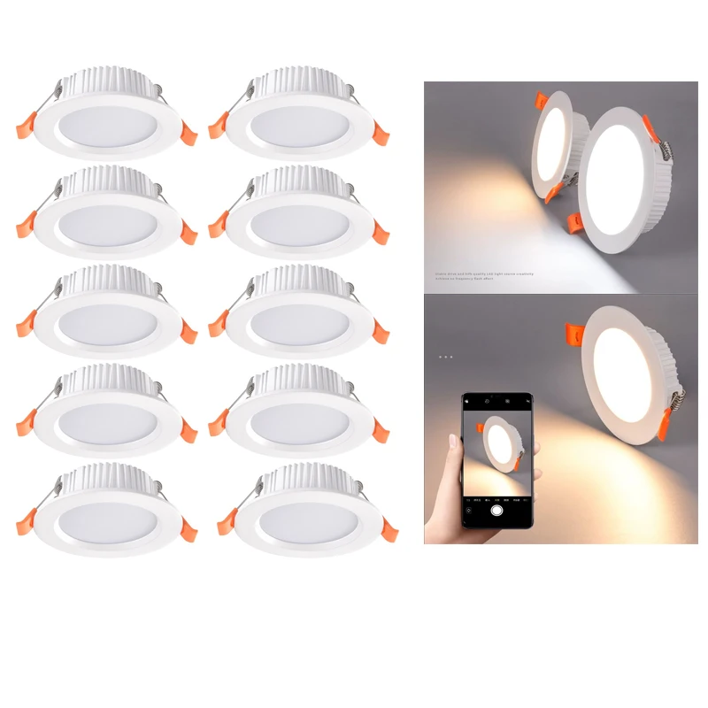 

LED Downlight Ceiling AC 220V 240V 5W 7W 9W 12W 18W Spotlight Cold Warm White Round Recessed Lamp LED Spot Light Lighting