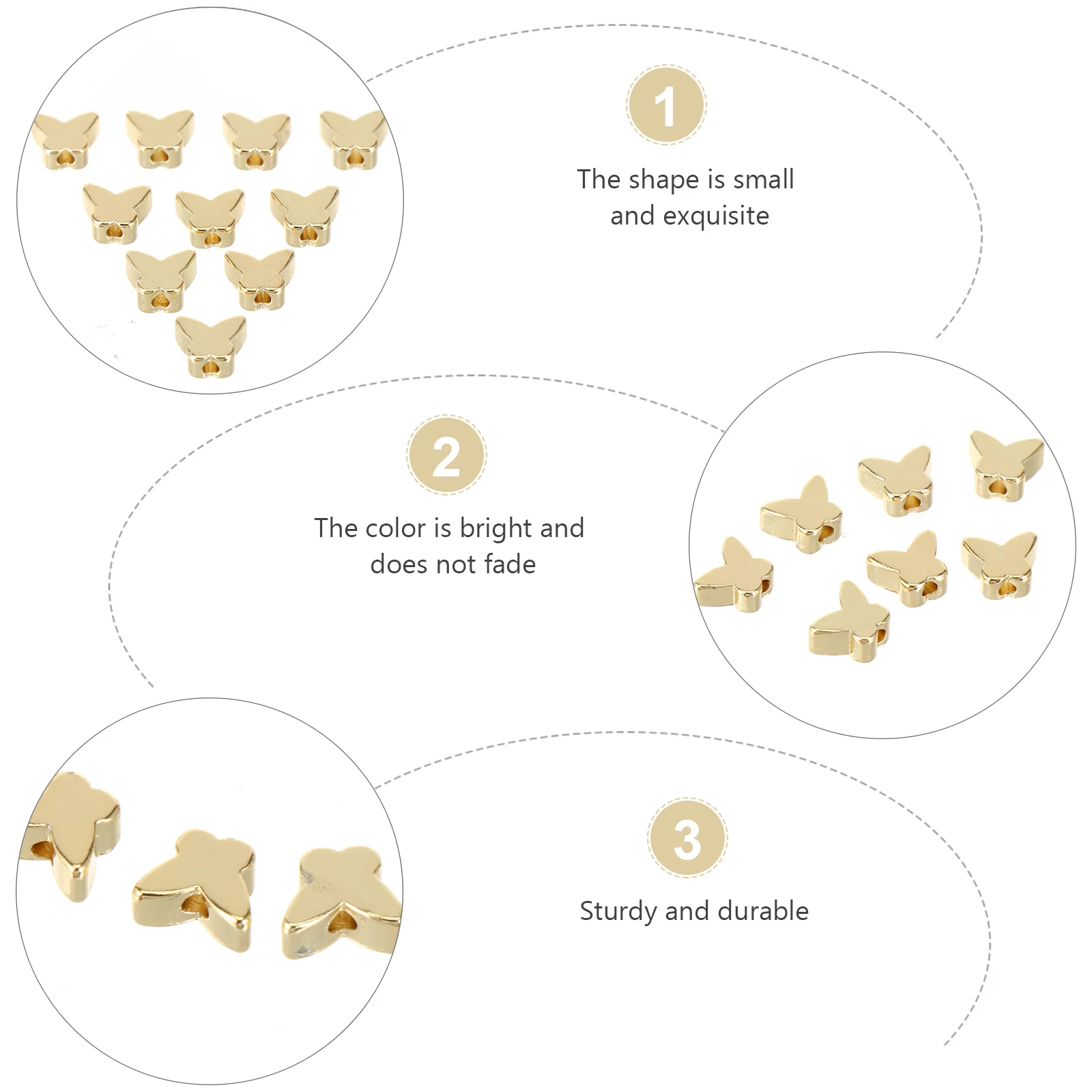 

40 шт. глянцевые бусины-разделители из металлического сплава, изготовление ювелирных изделий своими руками, браслет, ожерелье, бусины с большим отверстием, аксессуары, золотые