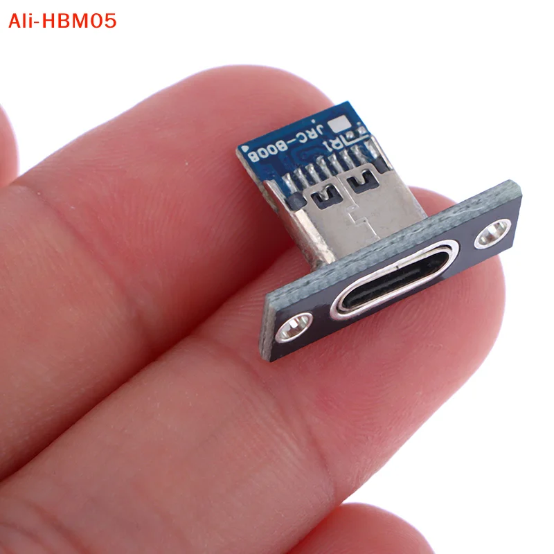 (HB05)10pc USB 3.1 Type C Socket With Screw Fixing Plate Type-C USB Jack Type-C 2Pin 4Pin Female Connector Jack Charging Port
