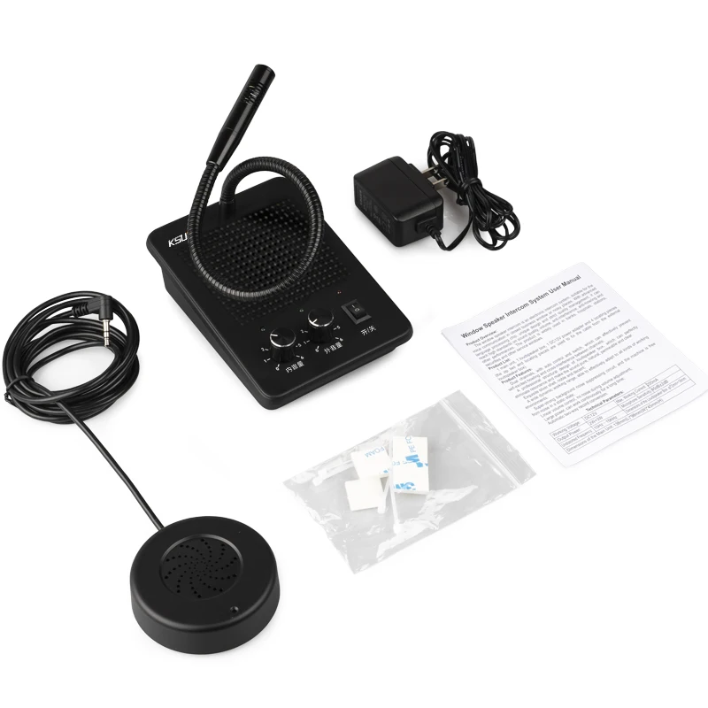 Two Way Speaker System Dual-way Microphone Interphone Bank Counter Anti-Interfernce Noise-Free Window Intercom