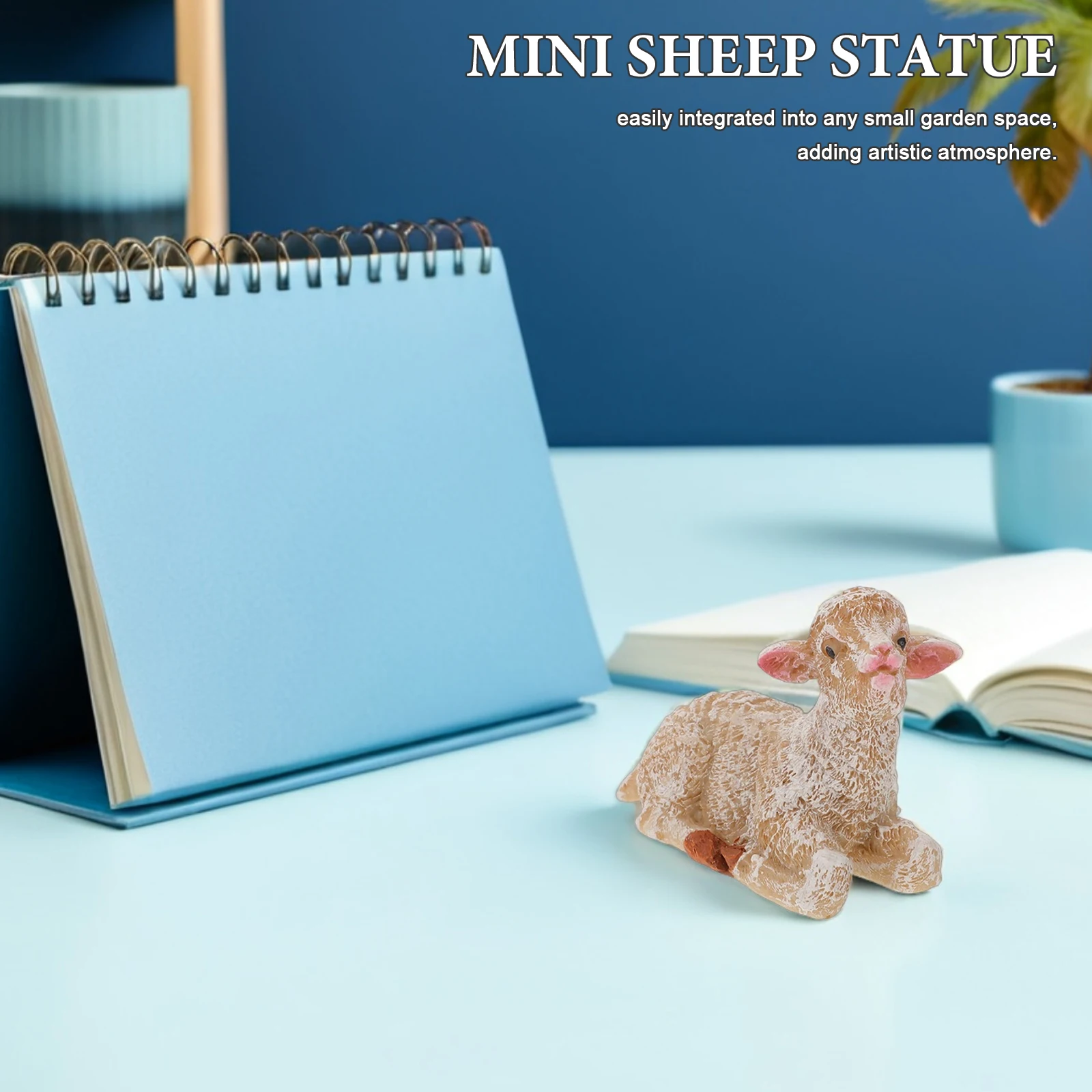 

4Pcs Outdoor Decorative Statues Mini Resin Sheep Garden Ornaments Sculptures Yard Animal Decorations Miniature Garden