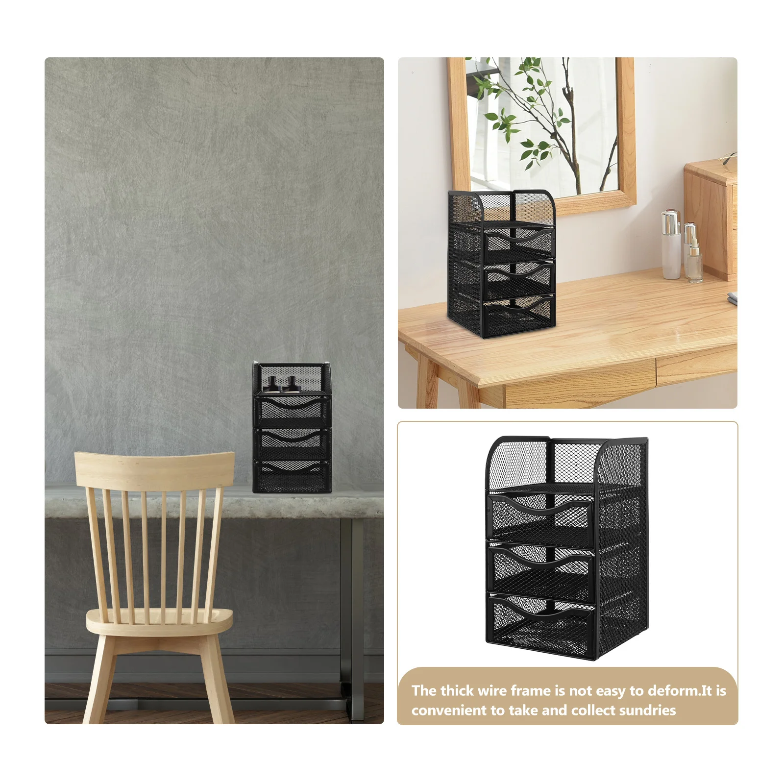 

Desktop Box Drawer Style Metal Storage Organizer Multifunction Pen Jewelry Office Container Multi-Layer Storage Case