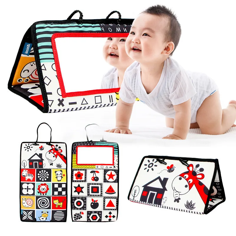 Soft Foldable Crib Activity Book with Mirror 2