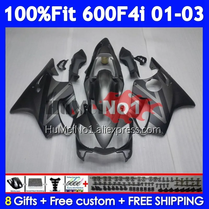 Silver black Injection Body For HONDA CBR 600 F4i 600F4i 600CC CC 34No.16 CBR600F4i 01 02 03 CBR600 F4i 2001 2002 2003 Fairings