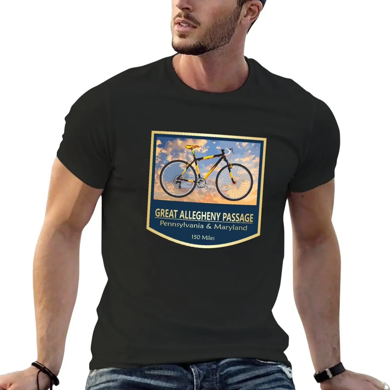 New Great Allegheny Passage (bike2) 2 T-Shirt sweat shirts summer top summer tops boys white t shirts t shirts for men cotton