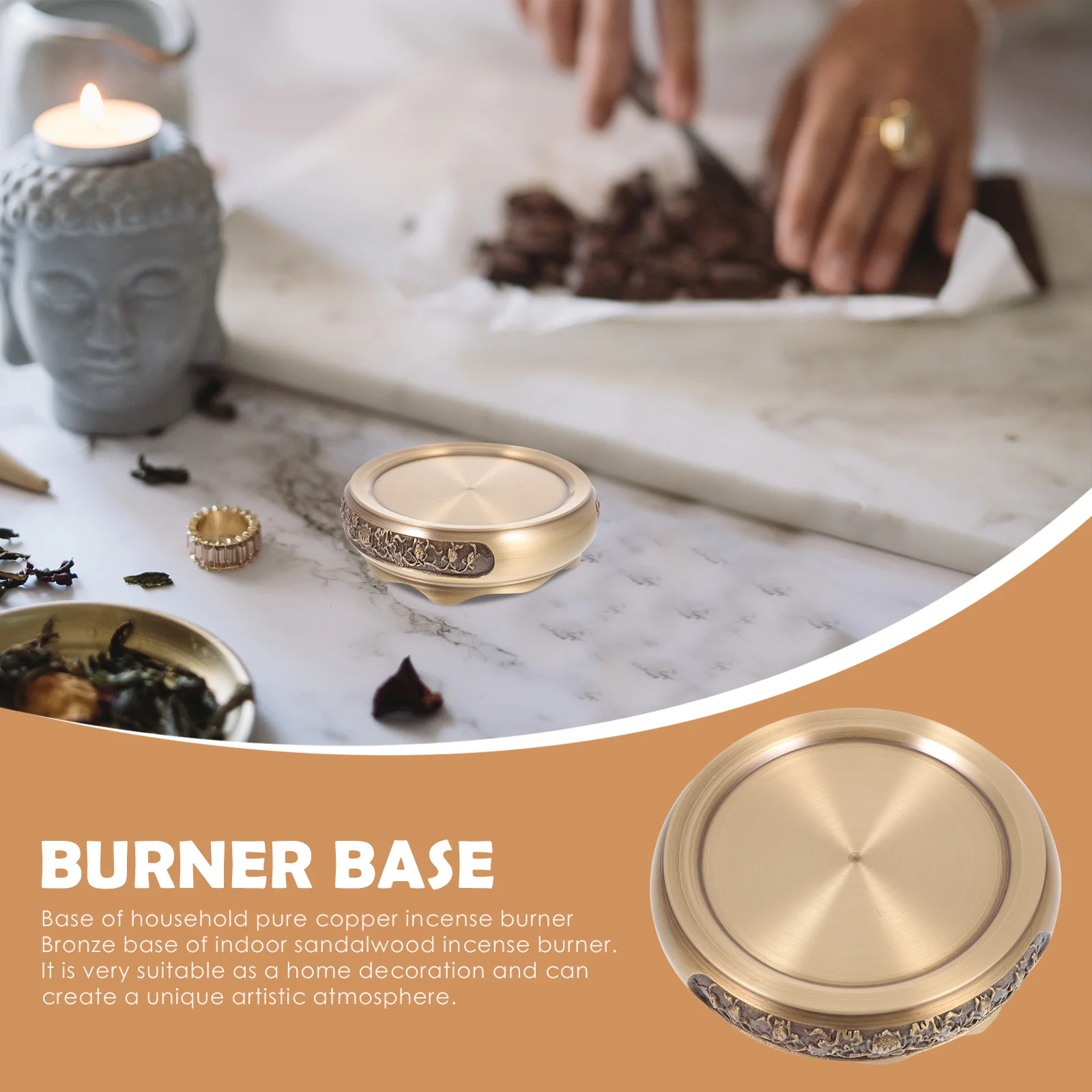 

1Pcs Delicate Censer Base Fine Workmanship Smooth Texture Household Incense Burner Stand Decor Creative Home Adornment Shelf