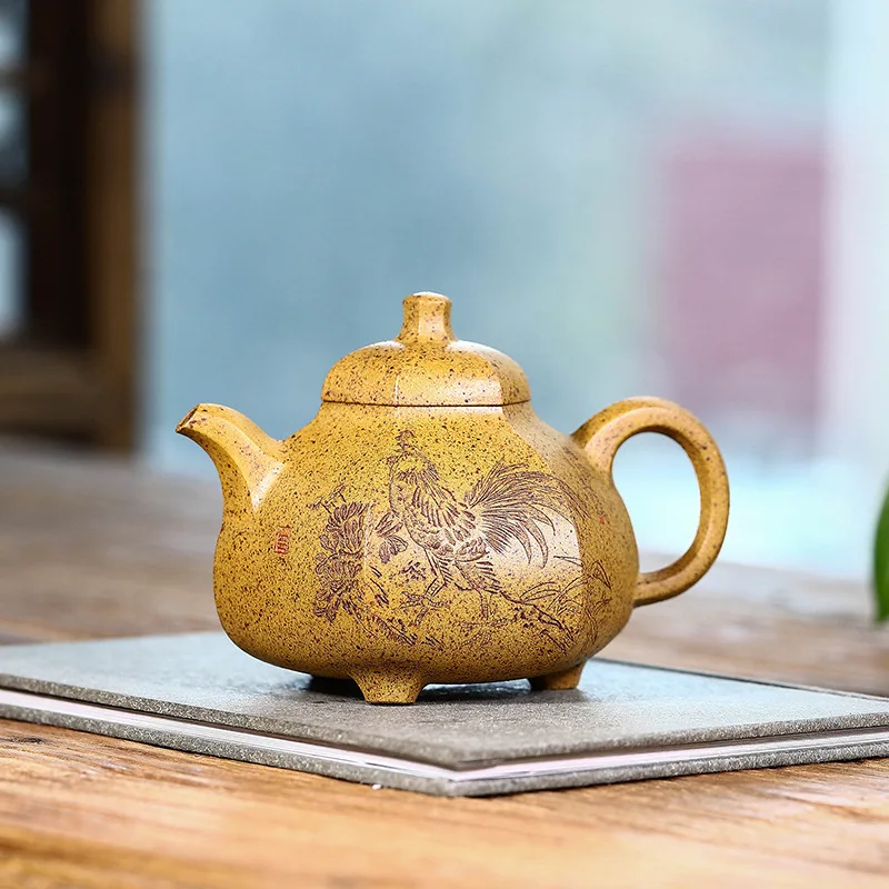 Wholesale Handmade Hexagonal Ru Ding Teapot Crafted By National Artisans Using Longyao Wood-Fired Snowflake Clay High-End Tea