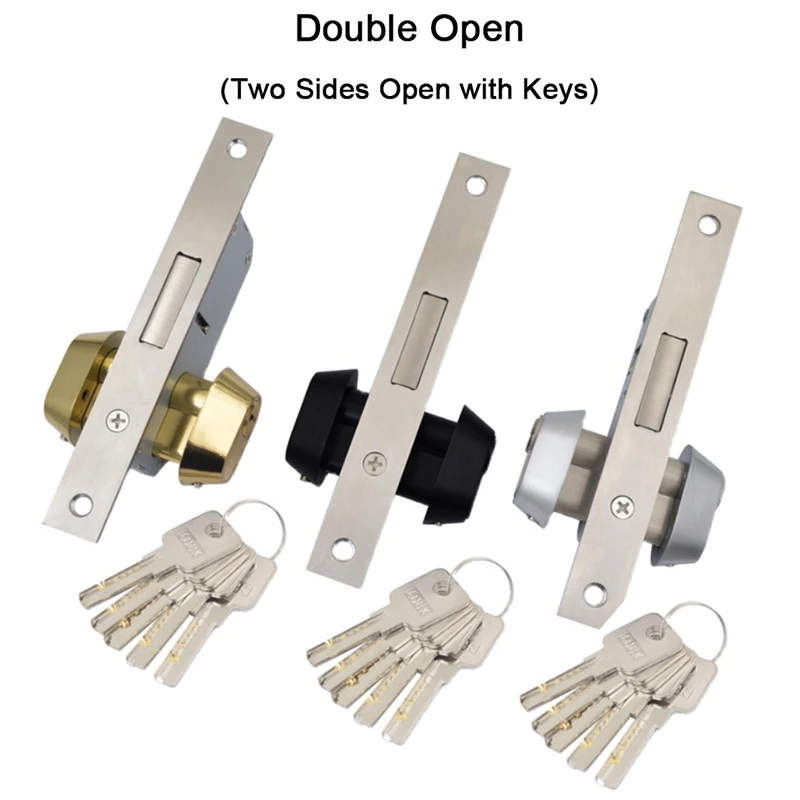 Stainless Steel Narrow Frame Door Locks Broken Bridge Lock 25D Framed Glass/Aluminium Alloy Door Ground Locks Floor Locks + Keys