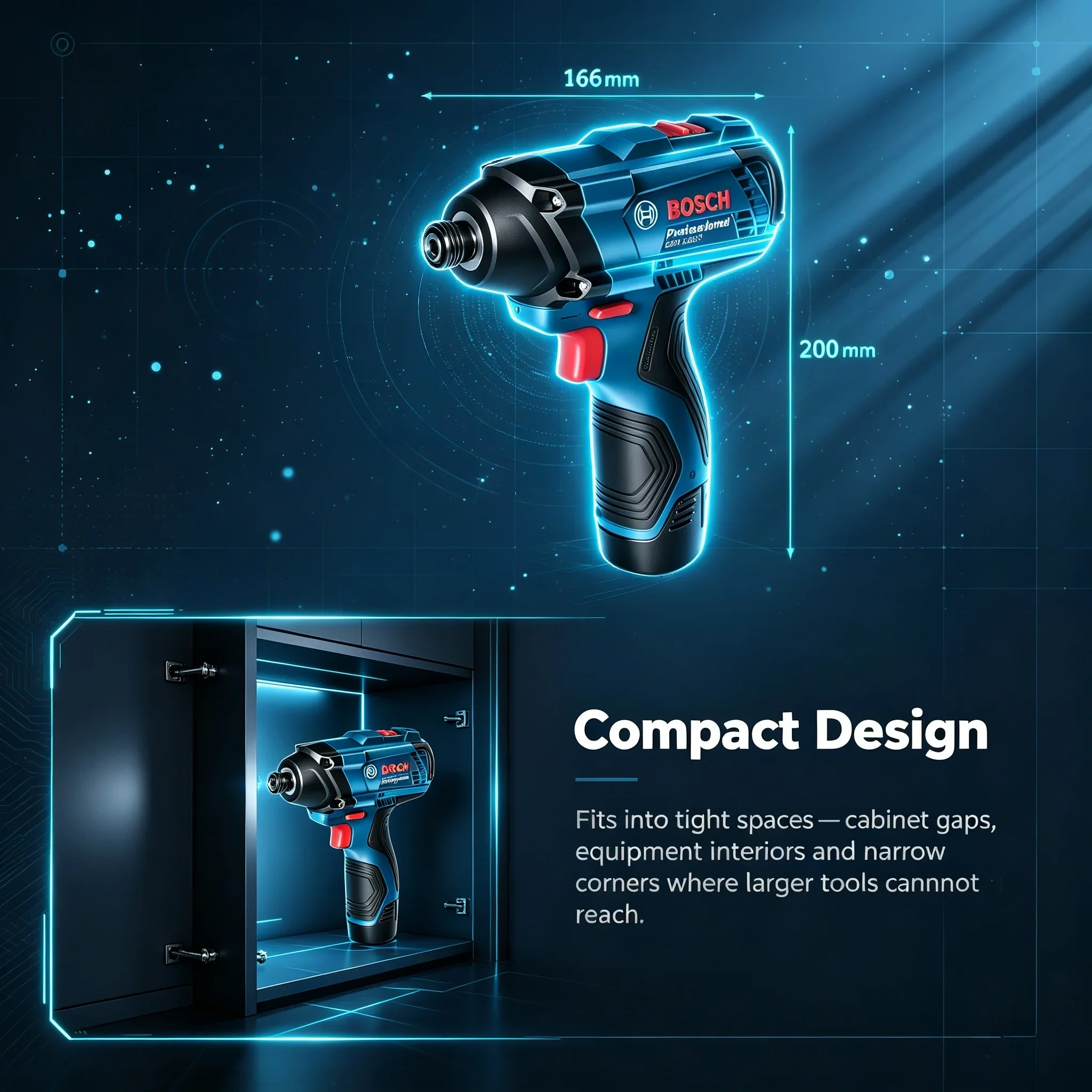 Bosch Professional GDR 120-LI 12V Cordless Impact Wrench, Reliable 100Nm Torque Performance