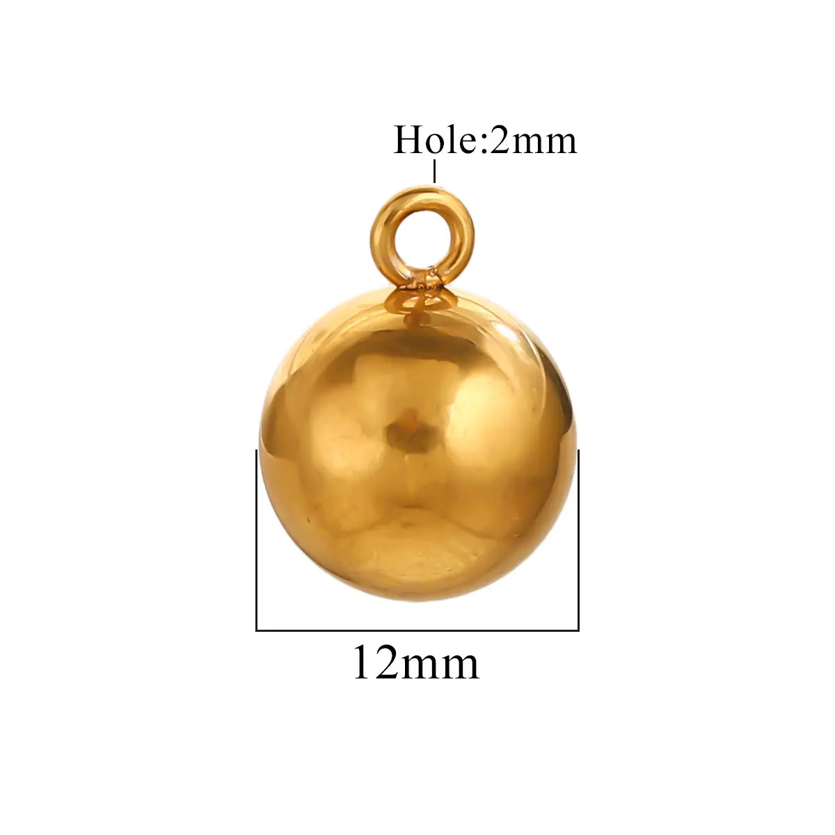 20 قطعة 3/4/5/6/8/10 مللي متر الفولاذ المقاوم للصدأ الصلبة الكرة الخرز السحر مطلية بالذهب القلائد ذاتية الصنع القرط مستلزمات صناعة المجوهرات بالجملة #3