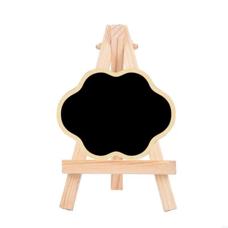 

652F Mini Chalkboard Sign Collapsible Wooden Easel Table Number Sign Name Label Tabletop Message Board for Wedding Party